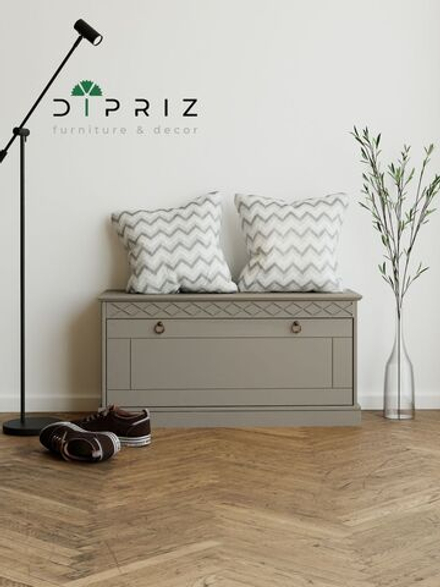 Банкетка Индра из МДФ, серая