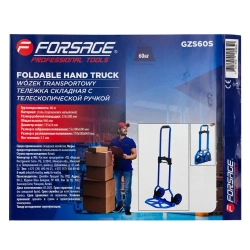 Тележка ручная складная с телескопической ручкой г/п 60кг Forsage F-GZS60S
