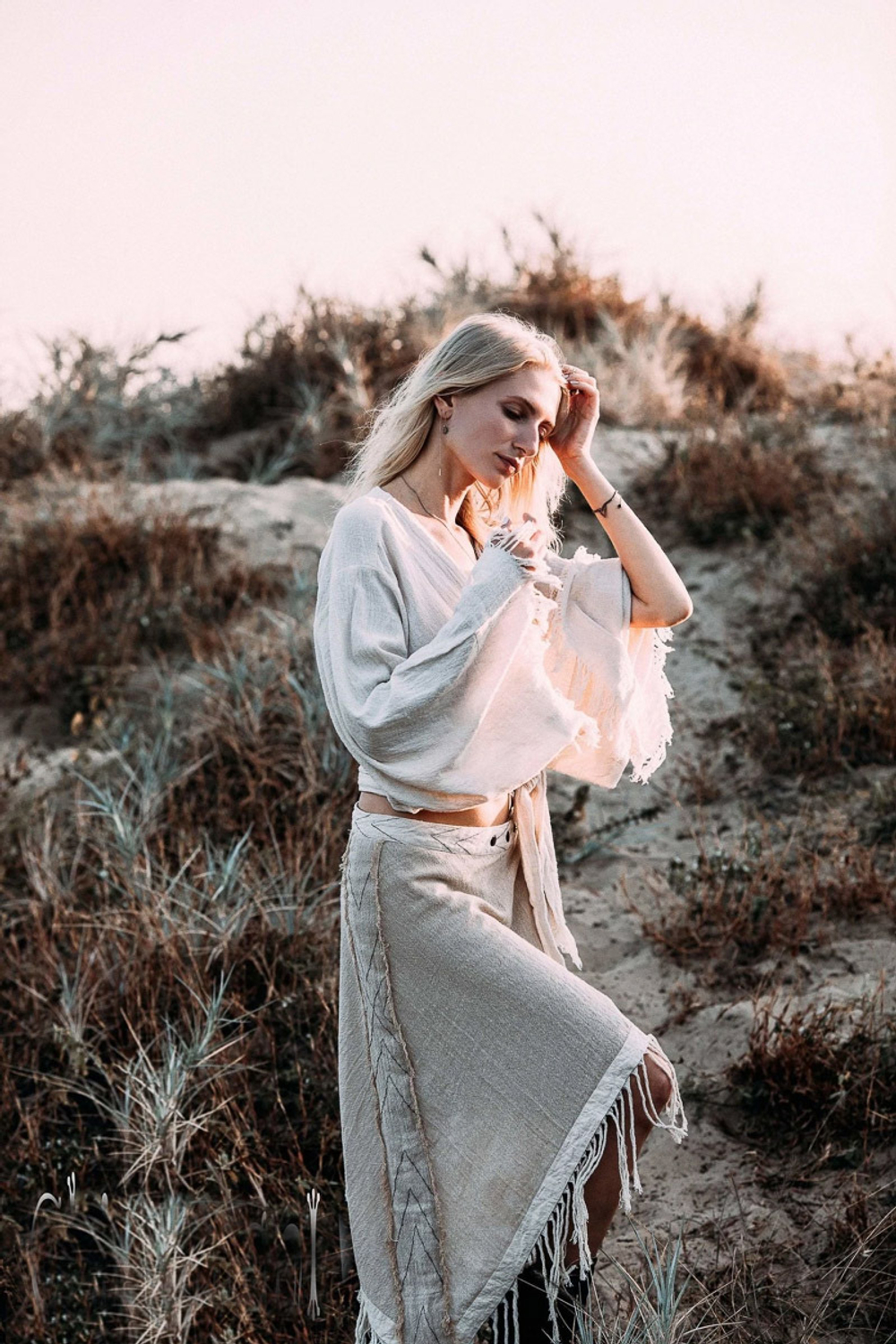 Kimono style wrap top outlet
