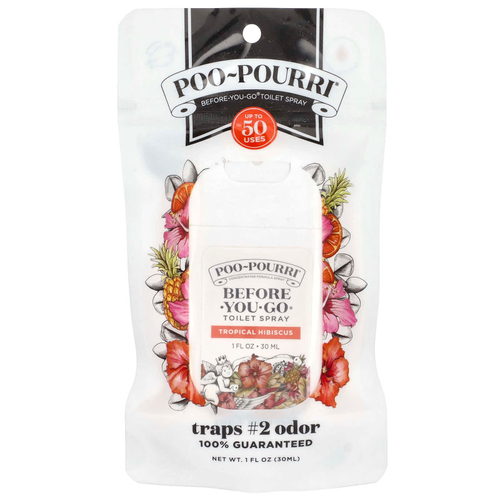 Poo-Pourri, Спрей для туалета Before-You-Go®, тропический гибискус, 30 мл (1 жидк. Унция)