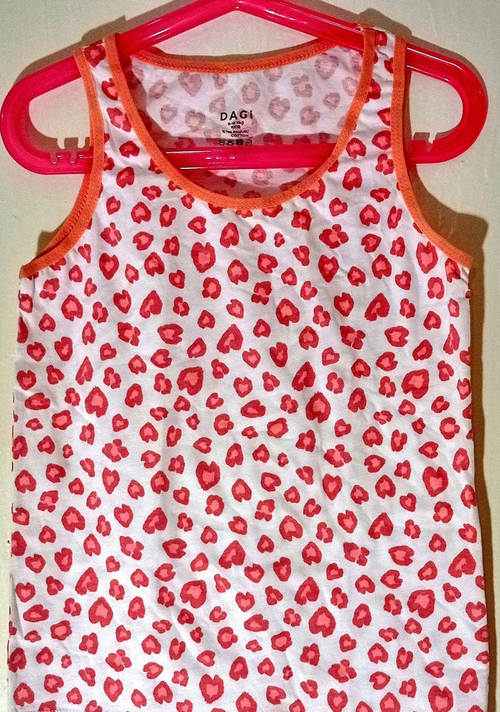 Майка "Dagi" для девочки 9-10 лет, цвет оранжево-белый