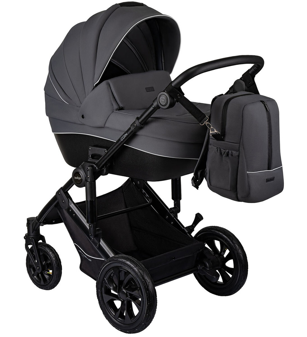 Детская коляска Indigo Coin 3 в 1 темно-серый