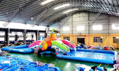 Надувной назменый аквапарк «Субмарина», 20*9*4,5 м с двумя бассейнами