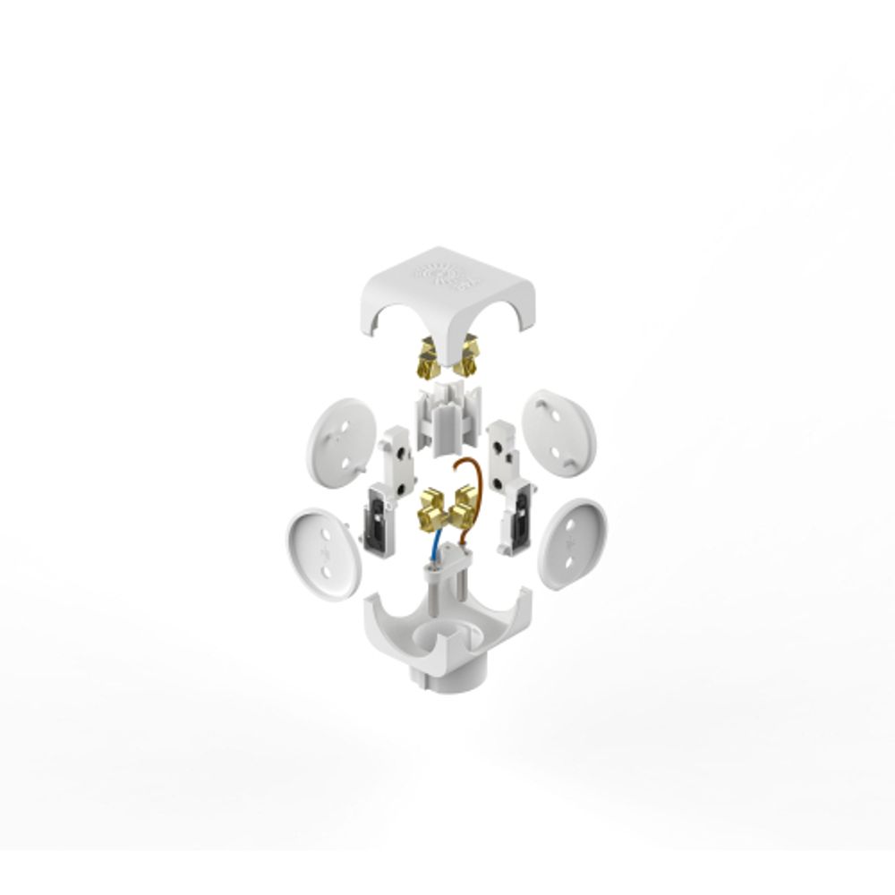 Разветвитель электрический ЭРА SP-4-W на 4 розетки без заземления 16А белый