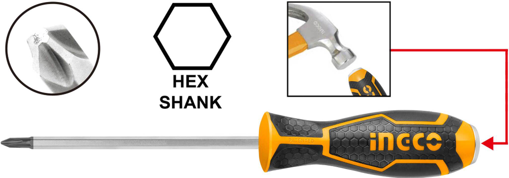 Отвертка крестовая ударная PH2 x 100