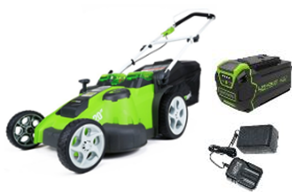 Газонокосилка аккумуляторная Greenworks Арт. 2500207VB, TwinForce, 40V, 49 см, c 1хАКБ 4 Ач и ЗУ