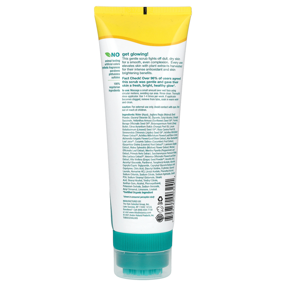 Alba Botanica, Even & Bright, ферментный скраб со швейцарским альпийским комплексом, 113 г (4 унции)