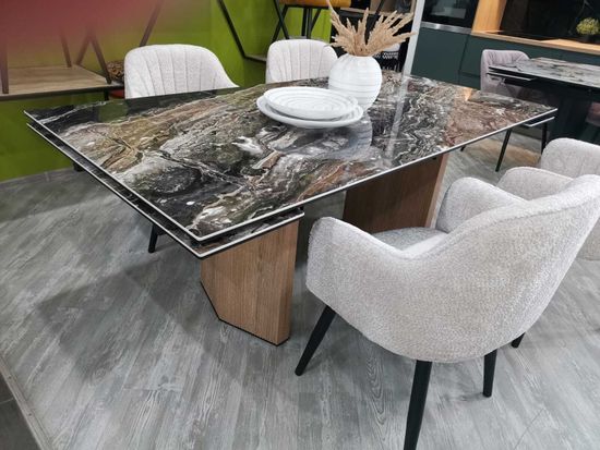 Стол МОЦАРТ 200 AMADEUS POLISHED, керамика / Дуб монтана