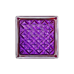 Стеклоблок фиолетовый романтик Mini 14.6x14.6x8 см.