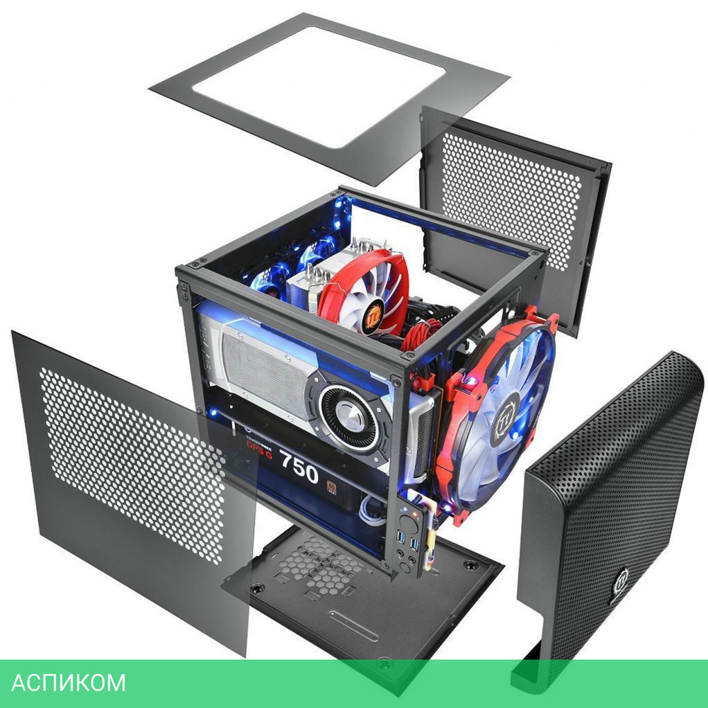 Корпус Thermaltake Core V21 без БП mATX Black (CA-1D5-00S-1WN)