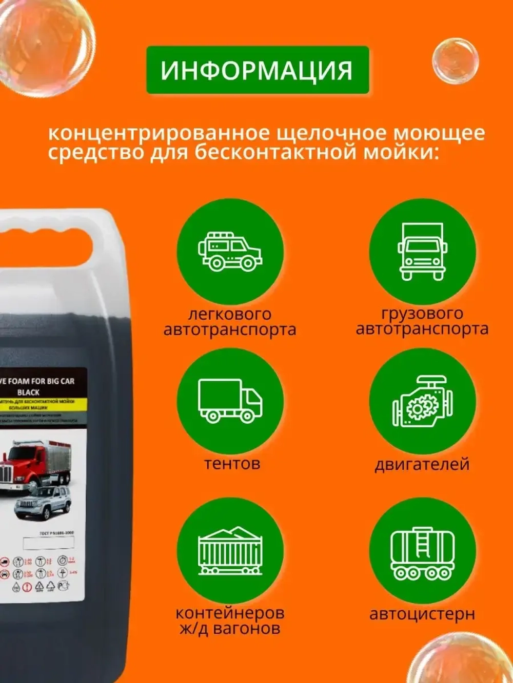 Автошампунь для бесконтактной мойки 5 литров концентрат