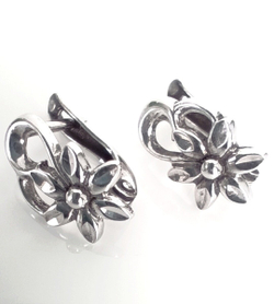 Серьги серебряные Эстерелла, проба 925, родированные/Ф