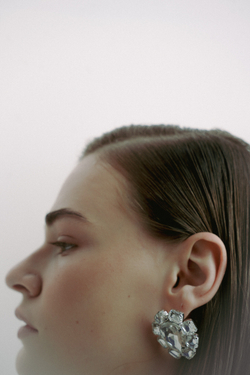 Серьги-люкс, каплевидный циркон, окантовка