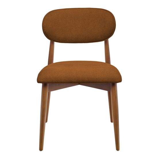 Стул Lucas 3 терракотовый букле с ножками цвета орех