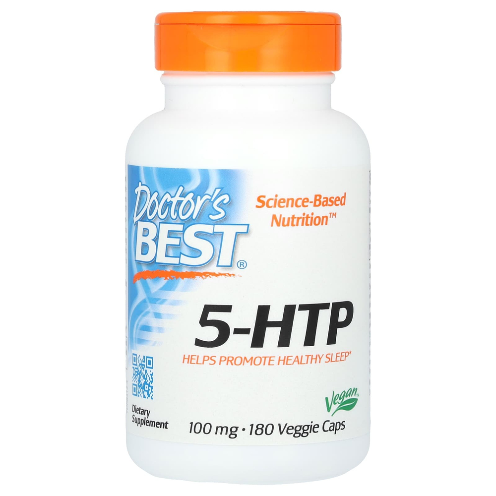 Doctor's Best, 5-гидрокситриптофан, 100 мг, 180 растительных капсул