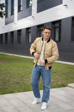 Бомбер мужской демисезонный "HN-5" бежевый