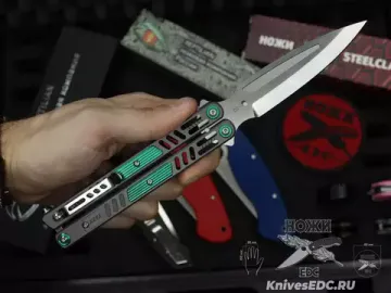 Нож бабочка (балисонг) Reptilian Стикс-03 сталь D2, рукоять сталь + алюминий