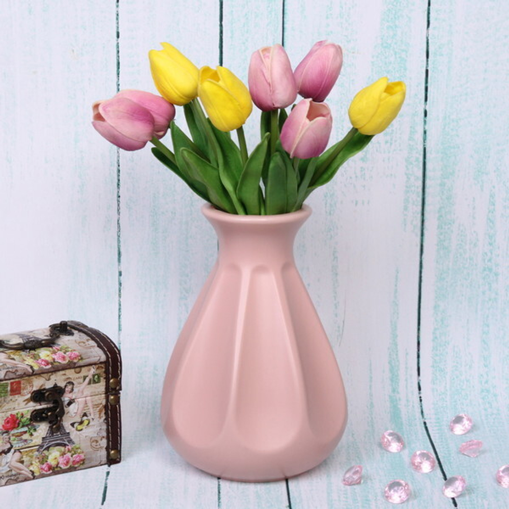 Ваза из пластика «Marlen-Варьете» 2,5л 20*13,5см цвет розовый