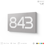 Номер на дверь 843, табличка на дверь для офиса, квартиры, кабинета, аудитории, склада, серая 120х70 мм, Айдентика Технолоджи