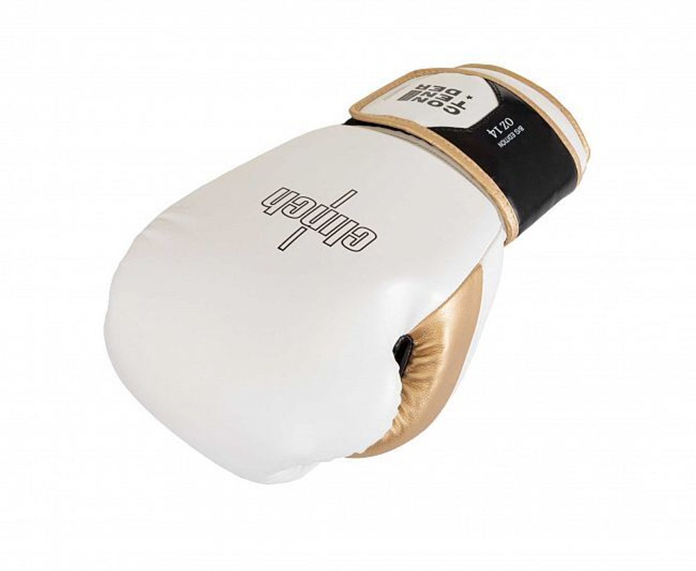 Перчатки боксерские Clinch Contender бело-черно-золотые C184