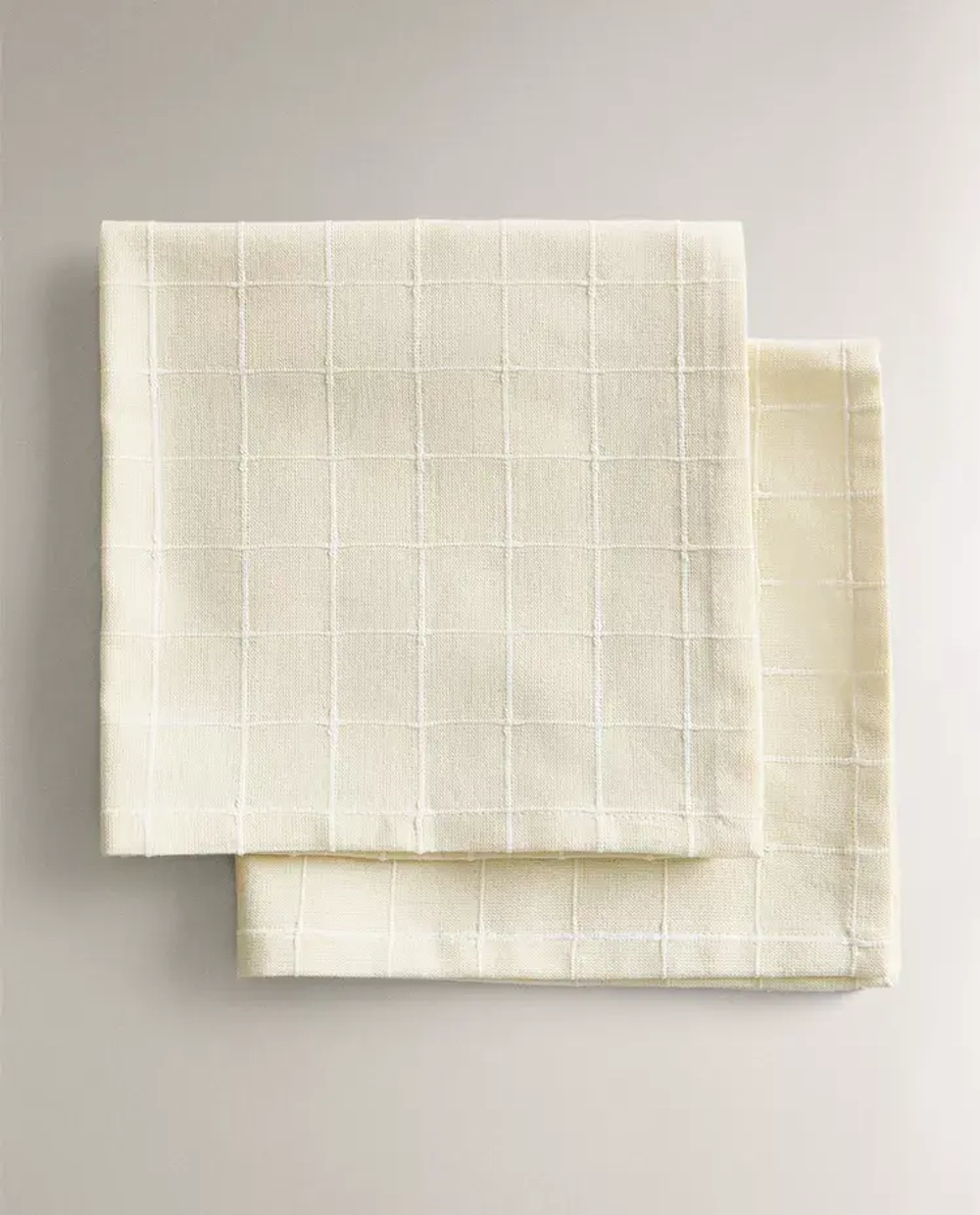 ZARA HOME НАБОР ХЛОПКОВЫХ САЛФЕТОК С КОНТРАСТНЫМ УЗОРОМ (УПАКОВКА ИЗ 2 ШТ.), ЖЕЛТО-КОРИЧНЕВЫЙ