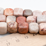 Коралл окаменелый бусины, размер около 10,5-11,5*9-10,5 мм, цена за набор 6 шт