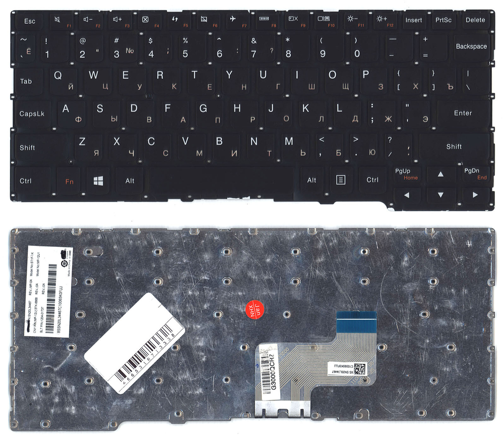 Клавиатура для ноутбука Lenovo Flex 3-11ADA05 черная