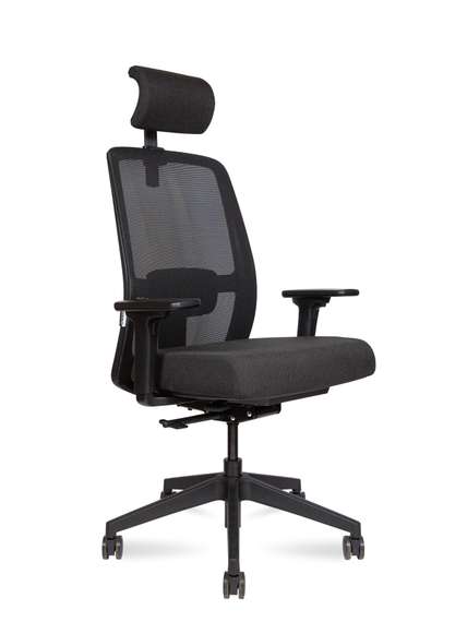 Кресло офисное Норден / Алтай / Altai  / черный пластик / черная сетка / черная ткань