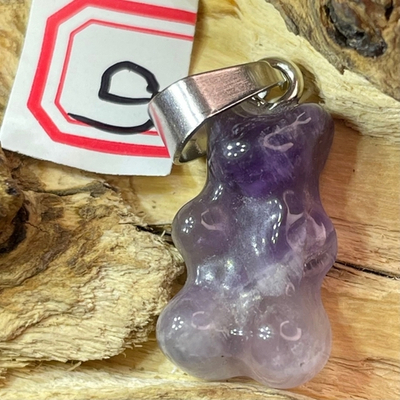 36944 Аметист Кулон Мишка 10*17мм