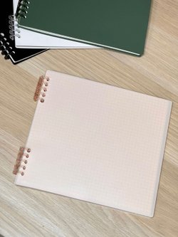 Блокнот квадратный в клетку 60л 195х210 мм розовый (8808-016)