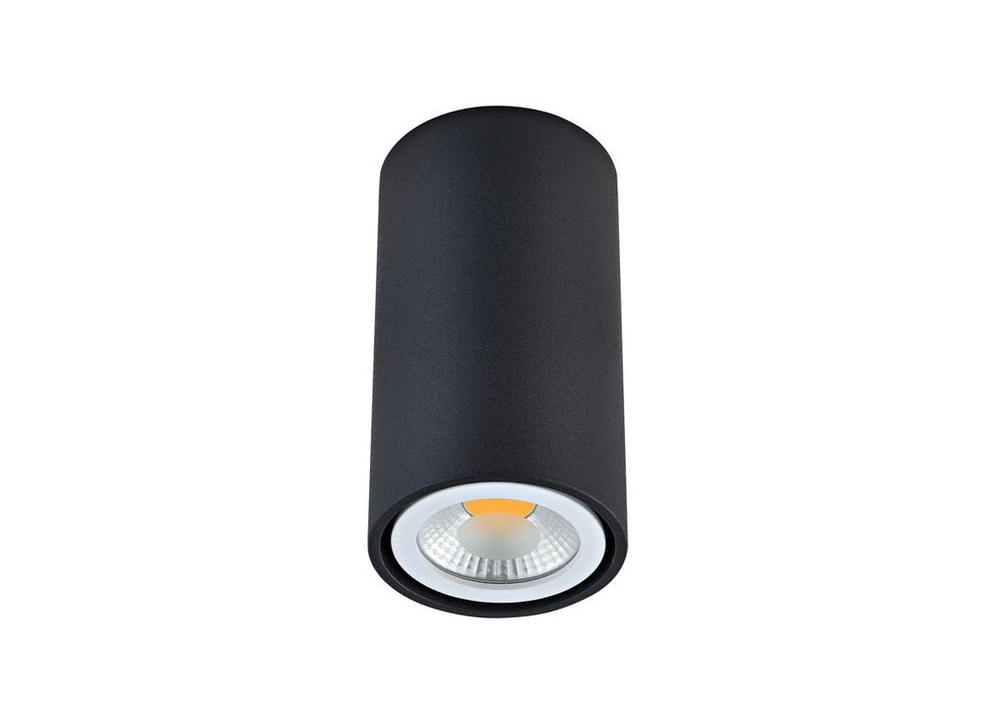 N1595Black/RAL9005 Donolux Светильник накладной, алюминий, неповоротный, max 50W, MR16, GU10, IP20, D60 H110мм, Черный, лампа в комплект не входит