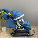 Коляска комбинированная (санки - коляска) «Ника Детям 7-7» джинс синий (арт. НД7-7/1)