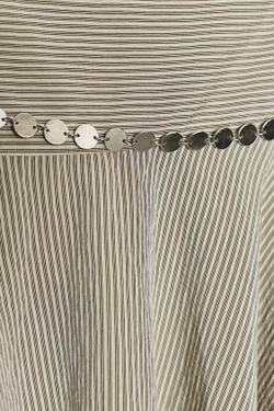 ZARA АСИММЕТРИЧНАЯ ЮБКА МИДИ В ПОЛОСКУ С РЕМНЕМ, БЕЖЕВО-КОРИЧНЕВЫЙ