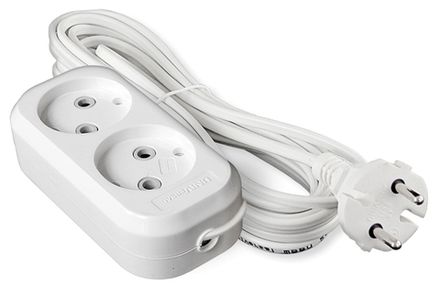 Удлинитель "UNIVersal" У6-011 ШВВП 2*0,75 2гн. б/з 3м (еврослот)