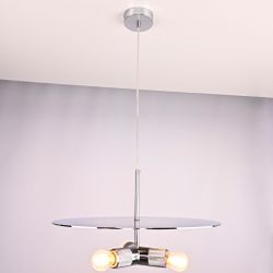 Люстра Rh Utilitaire Disk Triple Pendant Silver By Imperiumloft