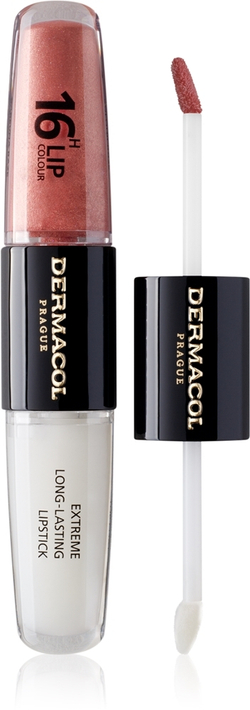 Dermacol 16H Lip Colour - Стойкая помада и блеск для губ, 2× 4 ml