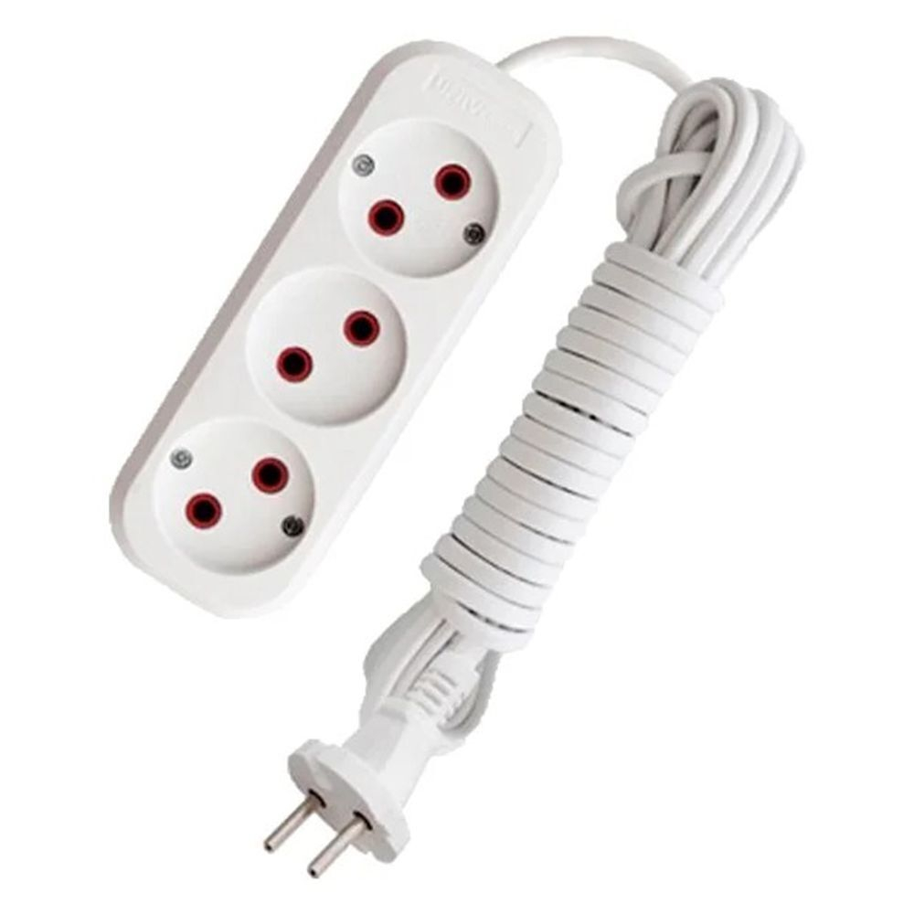 Удлинитель бытовой 3 гн, 10 м, ПВС, 2х0.75 мм2, б/з, UNIVersal, У6-639