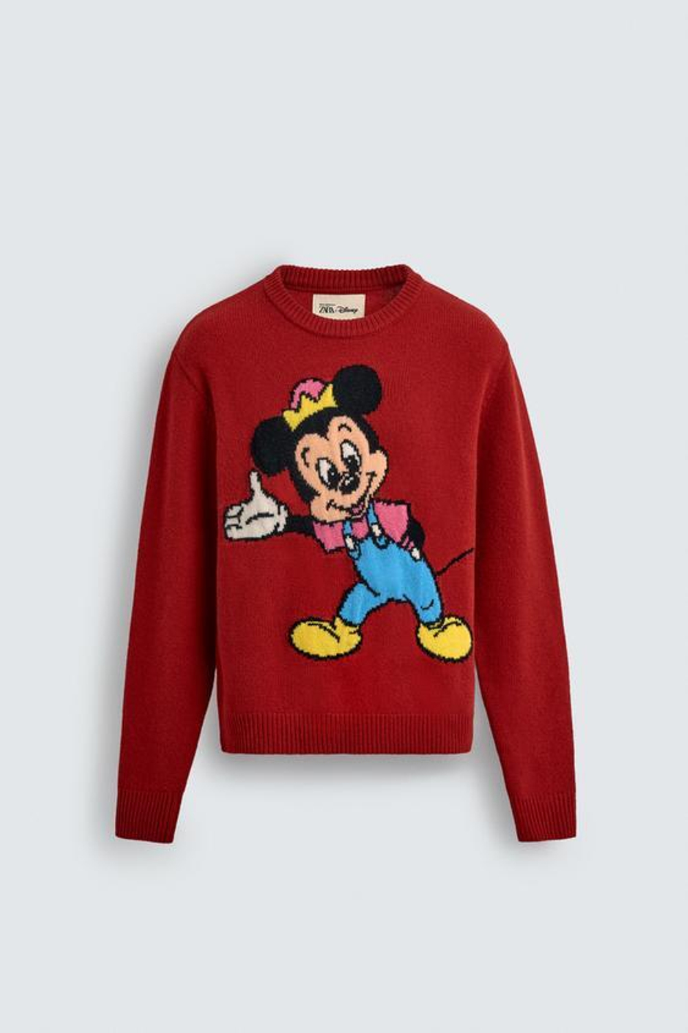 ZARA HARRY LAMBERT X DISNEY ШЕРСТЯНОЙ ДЖЕМПЕР С ПРИНТОМ, КРАСНЫЙ