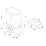 Шкаф 89х56х183, Чек, распашной для одежды, в детскую, спальню, прихожую, с дубовыми ручками и ножками, двухдверный, массив сосны, белый, Dipriz