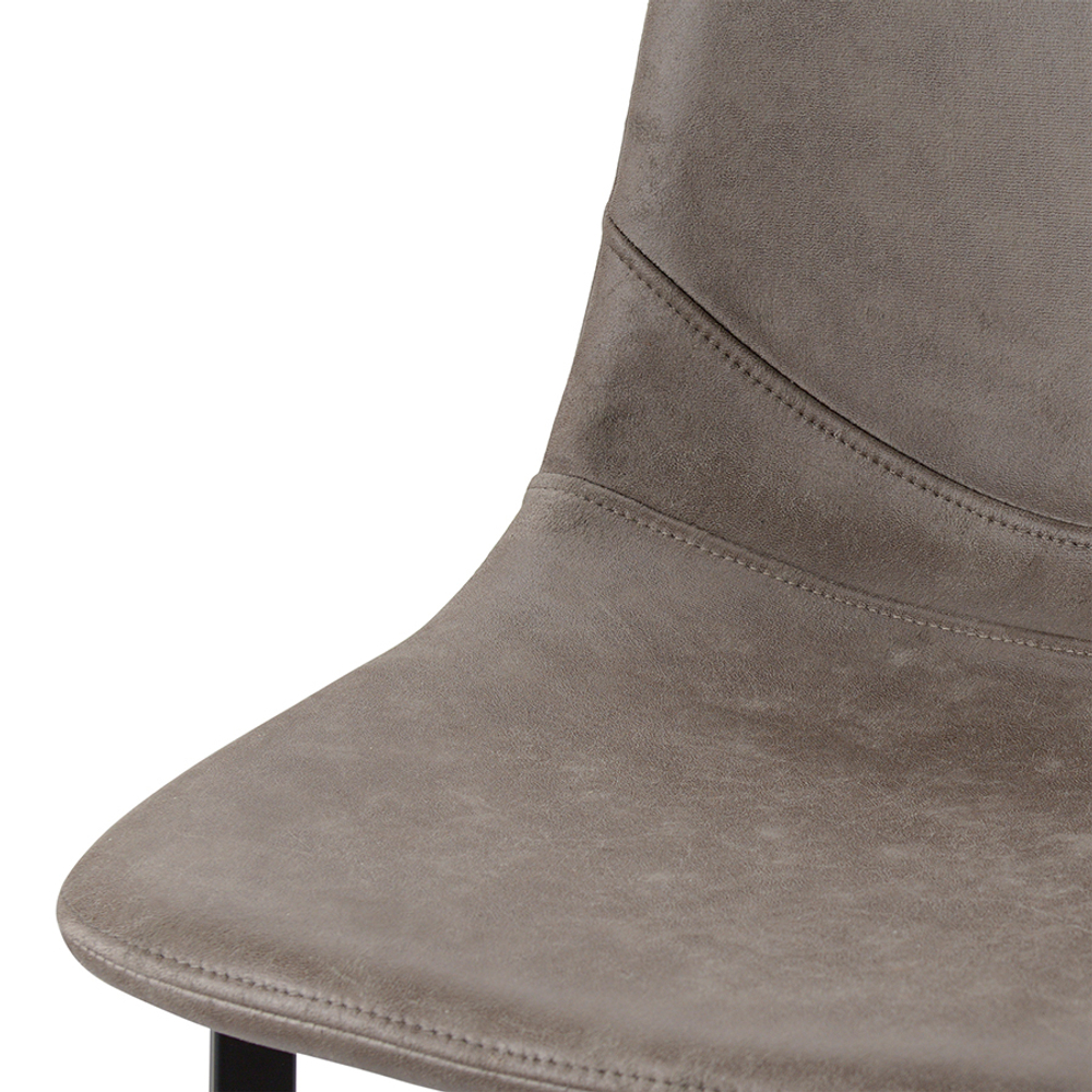 Стул барный hugh, экокожа, серо-коричневый