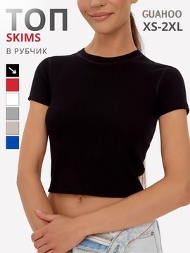 Футболка женская укороченная, кроп-топ Guahoo G31-3301TS, черный