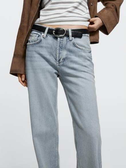 Massimo Dutti Джинсы средней посадки с широкими штанинами, светло-голубой