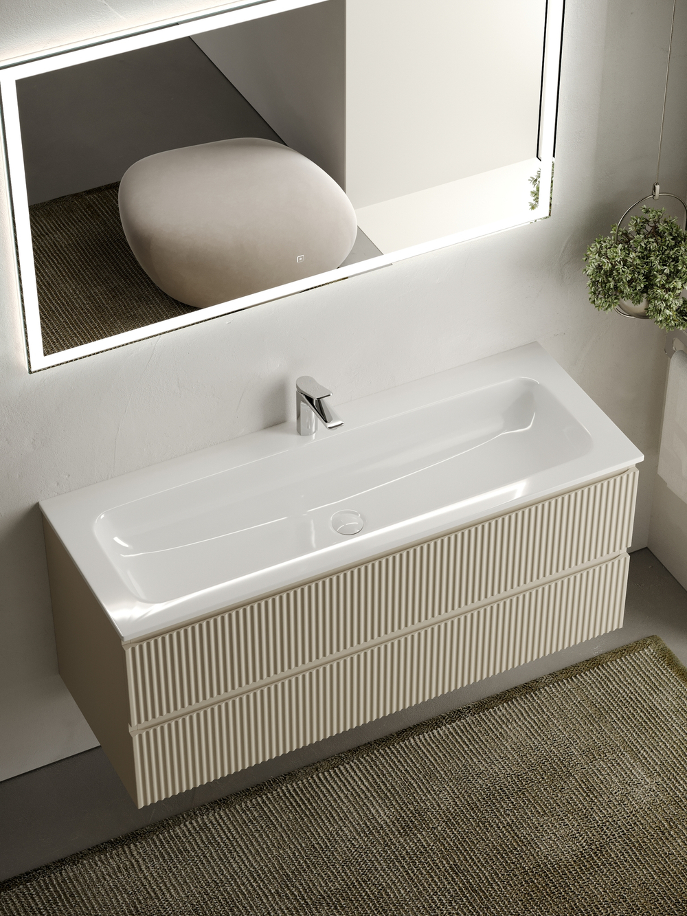 Тумба с раковиной Sancos Snob R 120 см SNR120CE beige soft