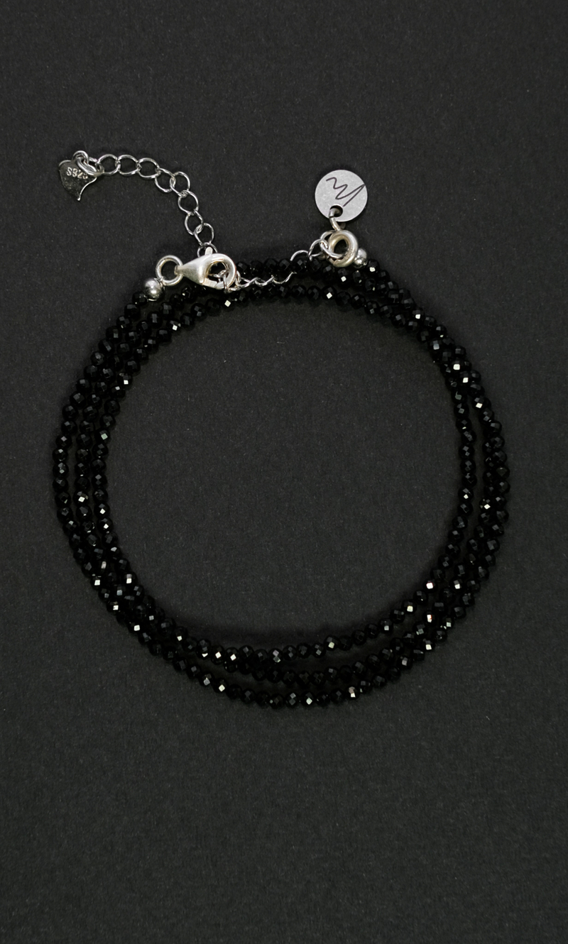 Цепочка "Memo about Target" из черной шпинели 47-54 см