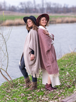 Бохо-накидка из фактурного хлопка (бордо/ромб)