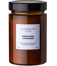Fresh Basil & Rhubarb, свеча Apothecary Collection, Vila Hermanos