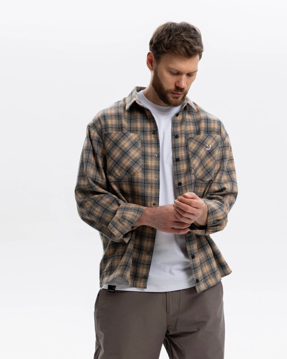 Рубашка Outerkit Timber серый/бежевый