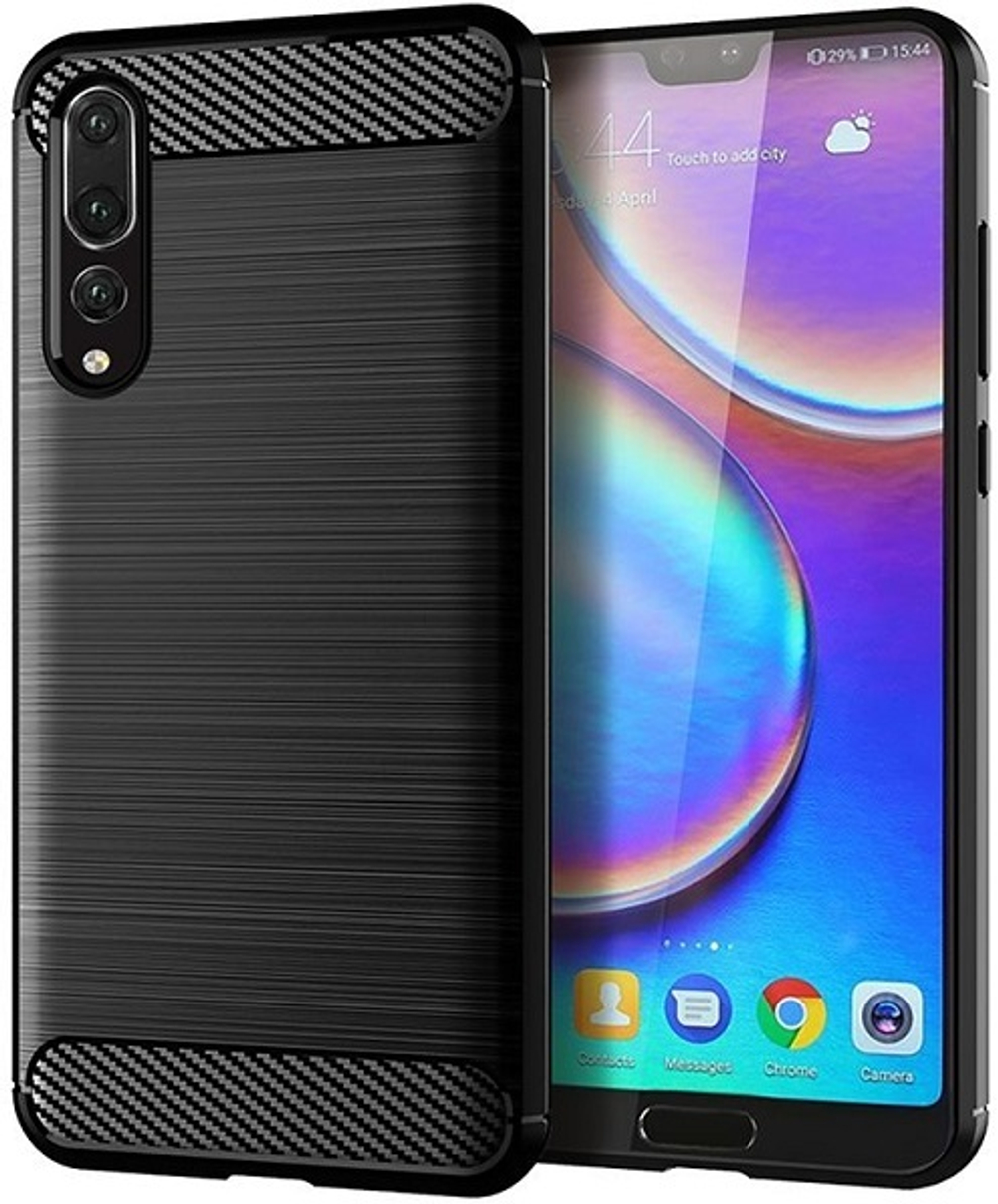 Чехол для Huawei P20 Pro цвет Black (черный), серия Carbon от Caseport