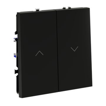 Выключатель встраиваемый VOLTUM S70 для жалюзи 10А, (черный матовый)