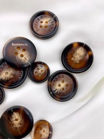 Пуговицы ДГ коричневые на прокол